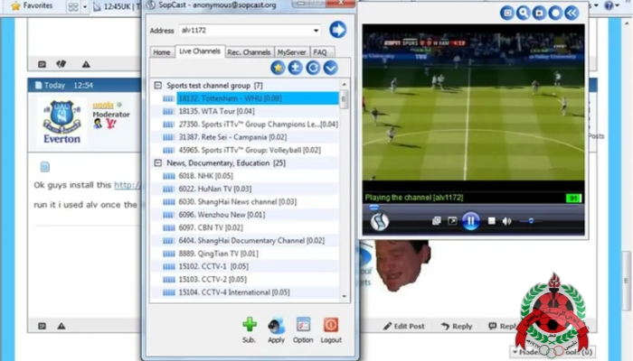 cách dùng sopcast xem bóng đá trực tuyến